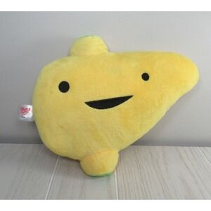 I Heart Guts  I'm a‎ Liver Not a Fighter plush yellow USED w/ flaw READ